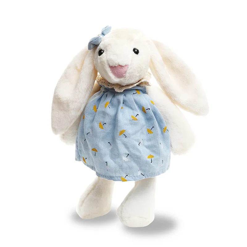 FreeShipping 30cm Loving Bow Bunny Peluche Giocattolo Farcito Bambola Animale di Alta Qualità Che Indossa Panno Super-Morbido Peluche Carino Niuniu papà