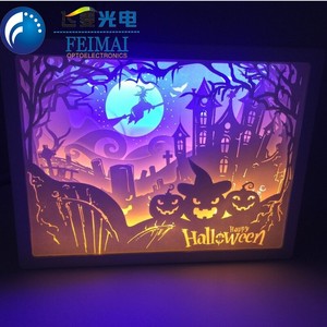Festival 3D Lumière Ombre Papier Sculpture <span class=keywords><strong>Lampe</strong></span> <span class=keywords><strong>De</strong></span> <span class=keywords><strong>Chevet</strong></span> Cadre <span class=keywords><strong>Photo</strong></span> Veilleuse - Product Image 5