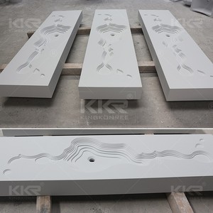 Alta calidad 100% puro acrílico inodoro colgado superficie sólida piedra artificial pequeño lavabo - Product Image 6