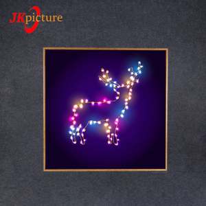 Ciervos de Navidad con luces LED de colores sobre lienzo para la decoración del <span class=keywords><strong>salón</strong></span> - Product Image 2