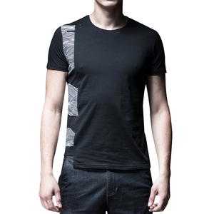 100% algodón peinado diseño único lado Panel de pantalla de seda personalizado de <span class=keywords><strong>moda</strong></span> la vida urbana camiseta para hombre - Product Image 1