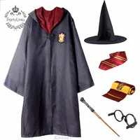 Capa de Hogwarts de Harry Potter para niños y adultos, vestido de lujo, conjunto de película de disfraz de Cosplay