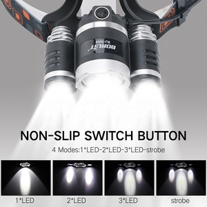 BORUiT RJ-3000 <span class=keywords><strong>faro</strong></span> alta potencia 3 unids LED faros 4 modo caza la cabeza <span class=keywords><strong>al</strong></span> aire libre de la lámpara de iluminación - Product Image 4