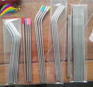 Set of 8 Stainless Steel Metal <strong>Straws</strong> with 2 Cleaning Brushes Silicon Cover for 20 30OZ Tumbler Coffee Mug Smoothie <strong>Milkshake</strong> - Product Image 4