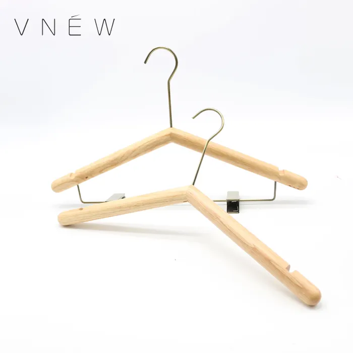 Custom nieuwe ontwerp natuurlijke kleur luxe houten jas kleding hanger