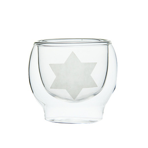 Alta calidad <span class=keywords><strong>doble</strong></span> pequeña capacidad taza de cristal barato Hexagonal patrón taza de café - Product Image 3