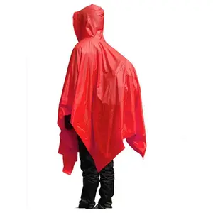 PVC reusable plastic rain poncho for adult