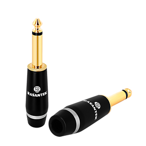 Soudés en laiton HIFI Givré noir Électrolytique 24 k or 6.3mm mono plug - Product Image 2