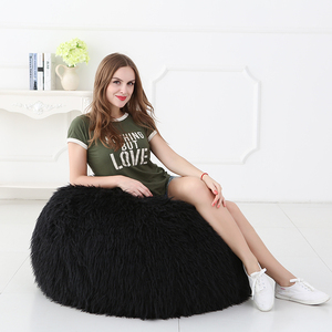 2021 Klassieke Zwarte Lange Faux Bont Zitzak Vulling Sofa Zitzak Slaapbank Professionele Custom Zitzak Bron Fabrikanten - Product Image 6