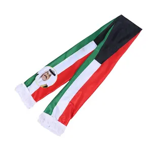 中国工厂定制阿联酋国旗日围巾2022新设计印花阿联酋围巾