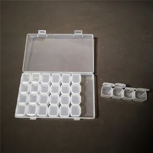 Boîte <span class=keywords><strong>de</strong></span> <span class=keywords><strong>rangement</strong></span> en plastique transparente détachable à 28 compartiments, très vendue, pour bijoux, peinture au diamant, strass, art des ongles, perles - Product Image 2