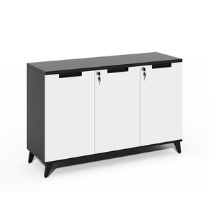 Mobilier de bureau moderne et contemporain Bibliothèque en bois Portes coulissantes en verre pour atelier scolaire Hôtel Hôpital Stockage Panneau d'utilisation - Product Image 3