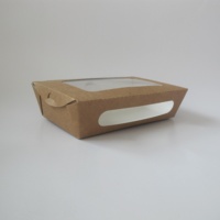 Boîte à repas en papier kraft personnalisée avec fenêtre transparente, boîte d'emballage alimentaire jetable pour plats à emporter, fourniture directe d'usine