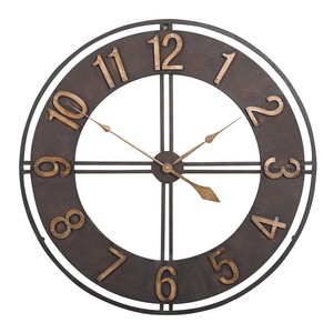 Relojes de Pared de Metal con Números Arábigos, Estilo Antiguo de Cuarzo, de Una Sola Cara, Estilo Americano, Grandes, para Todas las Estaciones, Separados de CN;FUJ - Product Image 3