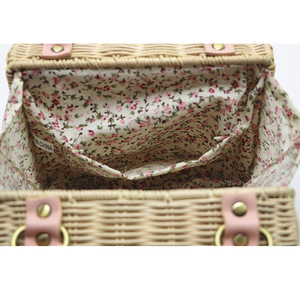 Sac à main pour femme en paille tressée pour les vacances d'été, article mixte en cuir PU, boîte de rangement en rotin faite à la main pour femmes - Product Image 6