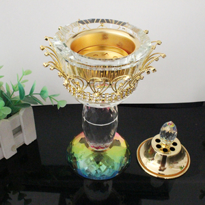 Arabe en gros cristal fantaisie <span class=keywords><strong>bakhoor</strong></span> brûleur d'<span class=keywords><strong>encens</strong></span> en métal - Product Image 4