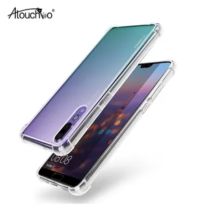 ATOUCHBO 1.0 MM for Huawei P20 PRO LITE Anti-Shock Clear Reinforced Corners TPU Bumper Cushion Phone Case Hard PC Back Cover