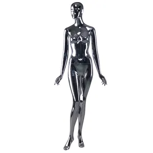 Trouwjurk Mannequin Zilver Vrouwelijke Chrome Mannequins