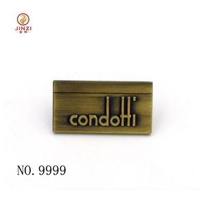 Hardware per borse alla moda piastra metallica in ottone con logo inciso di vari tipi - Product Image 5