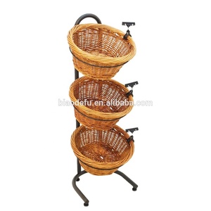 Estante de Mimbre de 3 Niveles para Exhibición de Frutas en Supermercados, Organizador de Mimbre para una Organización Eficaz - Product Image 3