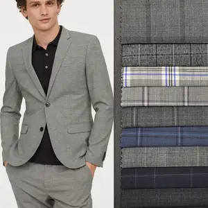 Best selling wholesale plaid men's italian merino wool suiting fabric
