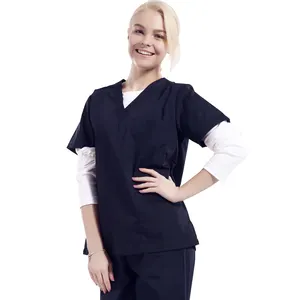 Anno v neck unisex nurse hospital uniform and surgical scrub top supplier