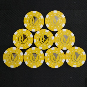 <span class=keywords><strong>Dados</strong></span> personalizados poker chip con COLOR oro Logotipo de estampado en caliente - Product Image 3
