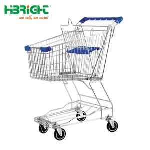 Market Shopping Trolley Hypermarket Shopping Hand Push Trolley Metal Supermarket Trolley