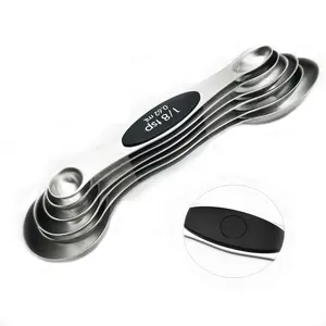 Leatchliving PREMIUM Stackable Magnetic Measuring Spoons SetによるIntegrity Chef - Metal Measuring Spoons Set、Teaspoon Tablespoon
