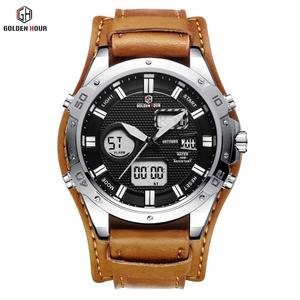นาฬิกาข้อมือผู้ชาย GOLDENHOUR GH117 รุ่น<span class=keywords><strong>ค</strong></span>ลา<span class=keywords><strong>ส</strong></span><span class=keywords><strong>ส</strong></span>ิค <span class=keywords><strong>ส</strong></span>ายหนัง พร้อมปฏิทิน วินาทีเดินเร็ว หนังแท้ <span class=keywords><strong>ส</strong></span>ไตล์<span class=keywords><strong>ส</strong></span>ปอร์ต ระบบอนาล็อก <span class=keywords><strong>ค</strong></span>วอตซ์ - Product Image 1