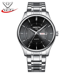 50 Pezzi <span class=keywords><strong>Orologio</strong></span> NIBOSI 2312 con Logo Personalizzato, Vendita all'Ingrosso, <span class=keywords><strong>Orologio</strong></span> da <span class=keywords><strong>Uomo</strong></span> <span class=keywords><strong>Classico</strong></span> con Quadrante Solare - Product Image 2