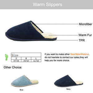 En gros confortable cinq étoiles hiver <span class=keywords><strong>chaud</strong></span> en mousse à mémoire de microfibre à bout fermé Scuff Indoor intérieur pantoufles - Product Image 5