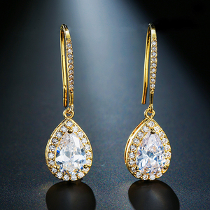 RAKOL-pendientes colgantes de boda EP686, de cristal, CZ, circón, de lujo, EP686 - Product Image 6