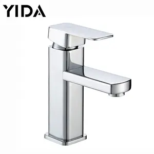 Yida Square Kuningan Vanity Wastafel Keran Panas Dingin Kuningan Basin Mixer Air