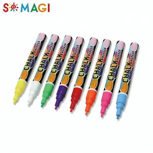 Profesyonel 8 renkler 3 mm uç kuru silme sıvı boya tebeşir işaretleyici kalem