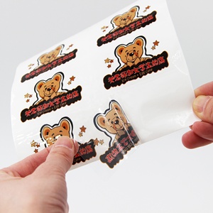 Adesivi Personalizzati con Cartoni Animati, Etichette Trasparenti in BOPP/PET Impermeabili, Prezzo di Fabbrica per Confezioni Alimentari e Torte - Product Image 1