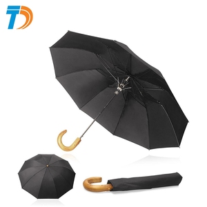 2 <span class=keywords><strong>Folding</strong></span> Tự Động Khuyến Ô Lớn Với Tay Cầm Cong Bằng Gỗ - Product Image 1