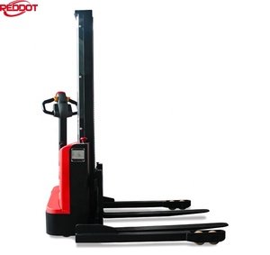Reddot Kinh Tế 1000Kg 1200Kg Điều Chỉnh Chân Rộng Straddle Mini Điện Pallet Stacker - Product Image 2