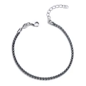 S925 bracelete de diamante preto, tênis, pulseira arco-íris, 925, braceletes de amizade