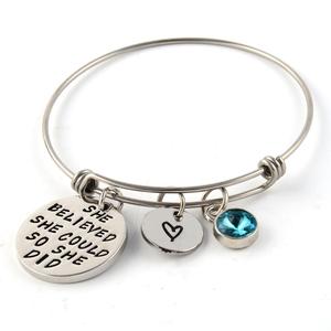 Loftily <span class=keywords><strong>ella</strong></span> creía que podía por que lo 12 meses piedras positiva inspiración cumpleaños Regalos pulseras del encanto - Product Image 5