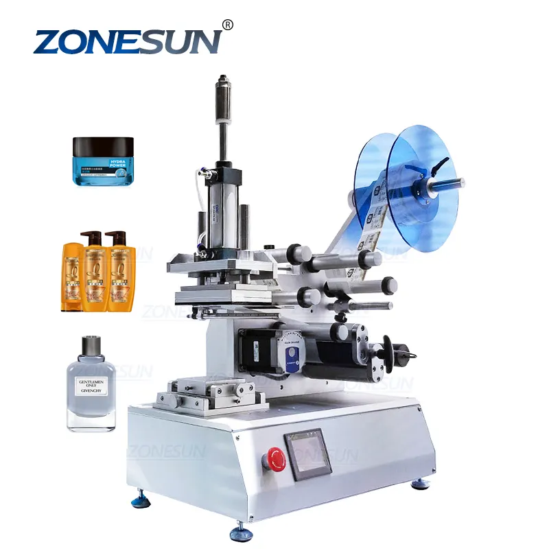 Zonesun XL-T802 Semi Otomatis PET Plastik Kaleng Air Susu Karton Jus Putaran Botol Pelabelan Mesin Botol Pelabelan Mesin