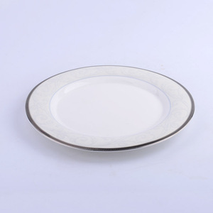 Vajilla de Porcelana de Cerámica de Lujo con Borde Plateado Blanco para Hotel y Restaurante, Juego de Vajilla para Bodas - Product Image 5
