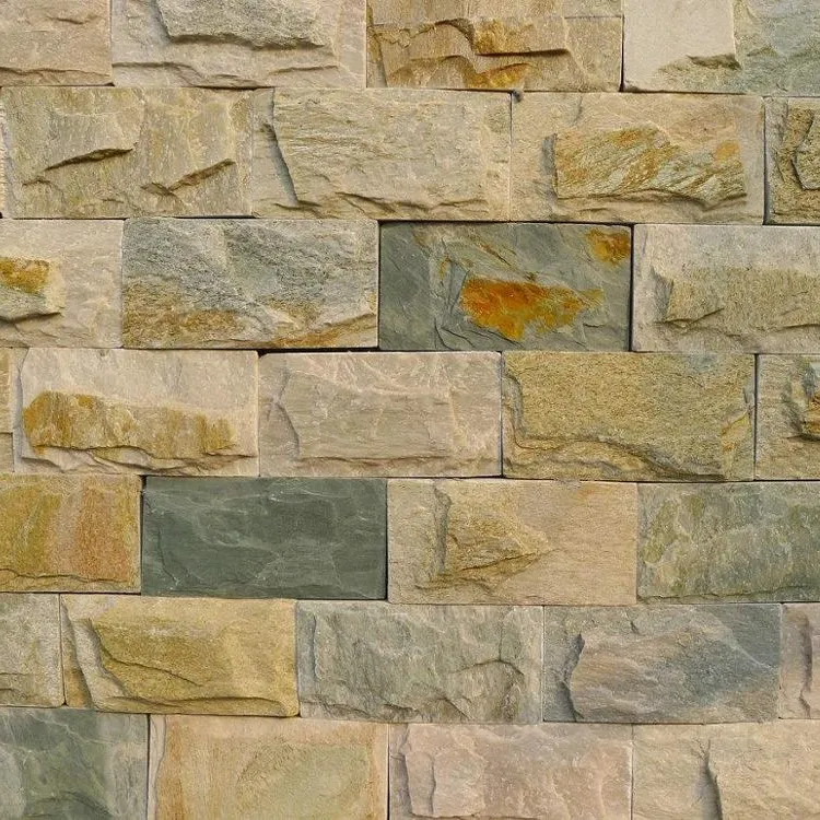 3D外壁クラッディング石工場直接供給、壁用屋外石クラッディング、天然棚石壁クラッディング