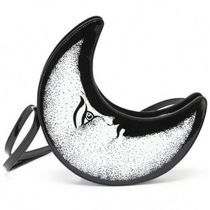 2019 tendance mode filles lune noire en forme de sac à bandoulière femme sac à bandoulière en pvc - Product Image 1