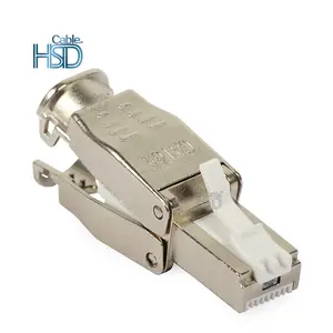 RJ45 aletsiz korumalı Ethernet ağ dişi konnektör 8 pin Cat6 Cat 6 Cat6A 8P8C erkek modüler fiş