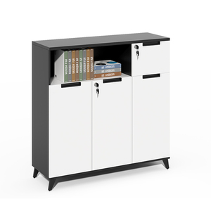 Mobilier de bureau moderne et contemporain Bibliothèque en bois Portes coulissantes en verre pour atelier scolaire Hôtel Hôpital Stockage Panneau d'utilisation - Product Image 5