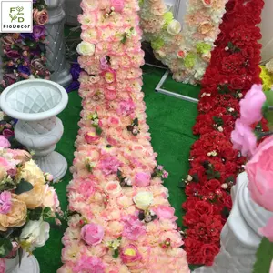 Hot Sale Artificial Rose Hydrangea Sign In The Area Flower Wall Panel Tail Swing For Wedding Party Decoration Backdrop