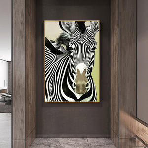 Modern ev dekorasyonu soyut <span class=keywords><strong>zebra</strong></span> boyama hayvanlar tuval yağlıboya - Product Image 4