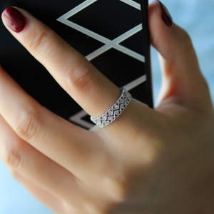 Ladies Fashion Simple Design Elegant Full Crystal Wave <strong>Ring</strong> Heart Hollow <strong>Stacked</strong> Girls Diamond <strong>Silver</strong> 925 Eternity <strong>Rings</strong> - Product Image 3