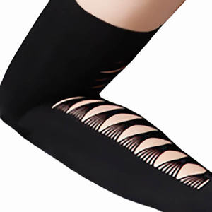 Nero Sexy Della Coscia Alta Opaco In Microfibra <span class=keywords><strong>Calze</strong></span> - Product Image 4